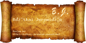 Bátkai Jeremiás névjegykártya